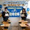 Graduation Party Decoration – 2026 Blue & Gold Congrats Grad Polyester Backdrop Banner, Large Class of 2026 Photography Background Wall Decor for Graduation Party